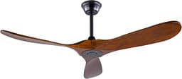 MIVRAY Plafondventilator – 52 Inch Met 3 Houten Bladen En Afstandsbediening – Metaal En Hout – Zwart Walnoot – Zonder Verlichting — thumbnail 5