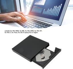 Externe DVD-Drive - Cd-brander - Bestanden Archiveren - Schokbestendig Ontwerp - 19x16x5 cm - Zwart — thumbnail 2