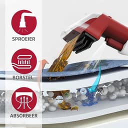 VALI® Vlekkenreiniger - Dubbele Watertanks - Draagbare Wasstofzuiger - Rood - 26cm x 25cm x 26cm — thumbnail 4