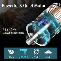 Massagepistool voor diep weefsel, rug- en nekmassageapparaat voor verlichting van pijn in het diepe weefsel, elektrisch spiermassagepistool voor de rug, handmassageapparaat, zwart — thumbnail 5