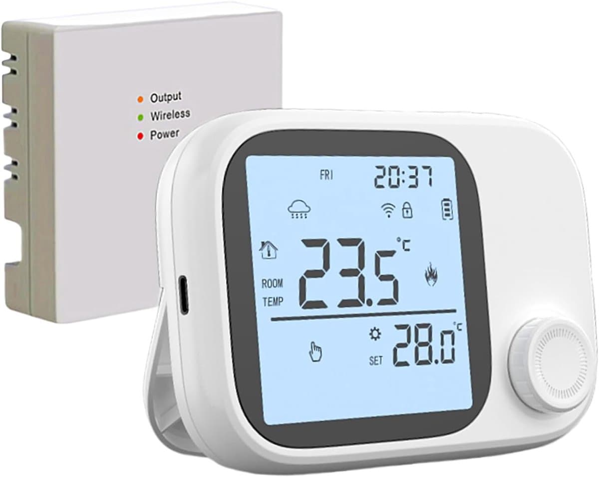 Slimme Thermostaat - Temperatuurregelaar Wifi - Energie Besparen - App en Spraakbesturing - 8.6x8.6x3cm - Wit — afbeelding 1