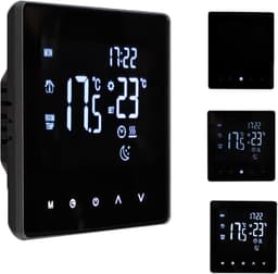 Intelligente Thermostaat - Temperatuurregelaar Verwarming - Comfort Verwarmen - Week Programma - 230 Volt - Zwart — thumbnail 1