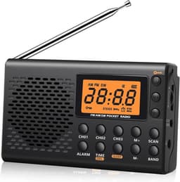 Draagbare Noodradio - Zwart - AM/FM - Oplaadbaar & Op Batterijen - Draagbare Radio - Wereldradio - Noodpakket Must Have - Zakradio - Voor Rampen - Kleine - Transistor Radio - Telescopische Antenne - Zwart — thumbnail 1