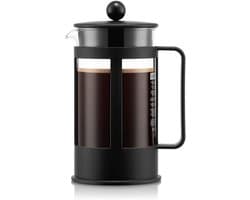 PromoHome French Press Koffiezetapparaat 1L - 8 Kopjes, Borosilicaatglas & RVS, Vaatwasserbestendig