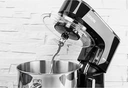Keukenmachine met Weegschaal - Bakmixer Robot - Deeg Kneden - Planetair Systeem - 6.5 Liter Kom - Zwart RVS — thumbnail 2