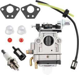 SnelShoppen - Carburetor voor Grasmaaier 52cc, 49cc, 43cc - Carburetor Kit met Pakking, Slang, Bougie en Brandstoffilter - Duurzaam en Brandstofeffici — thumbnail 1