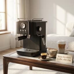 Espressomachine Excalsa Pistonmachine 20 Bar - Espressomachine met Melkopschuimer - Warmhoudplaat - Temperatuurmeter - 1,8L Watertank - RVS — thumbnail 5