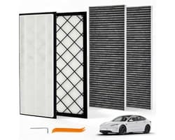 Y HEPA-koolstoffilterset voor voorste kofferbak – 2 HEPA-filters + 2 actieve koolstoffilters, interieurfilter, antibacterieel filter, accessoires voor Juniper – 4 stuks