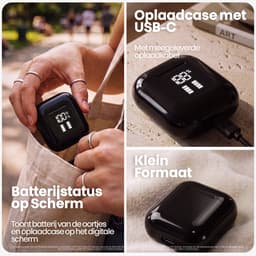 Phreeze EarBuds 2 - Bluetooth Oordopjes - Earbuds - Volledig Draadloze Oordopjes - Oortjes voor Draadloos Muziek Luisteren, Bellen & Sporten - Zwart — thumbnail 3