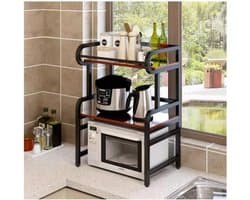 Magnetron Standaard - Keukenrek Oven - Keuken Organiseren - Verdikt Smeedijzer - Rechthoekig - A