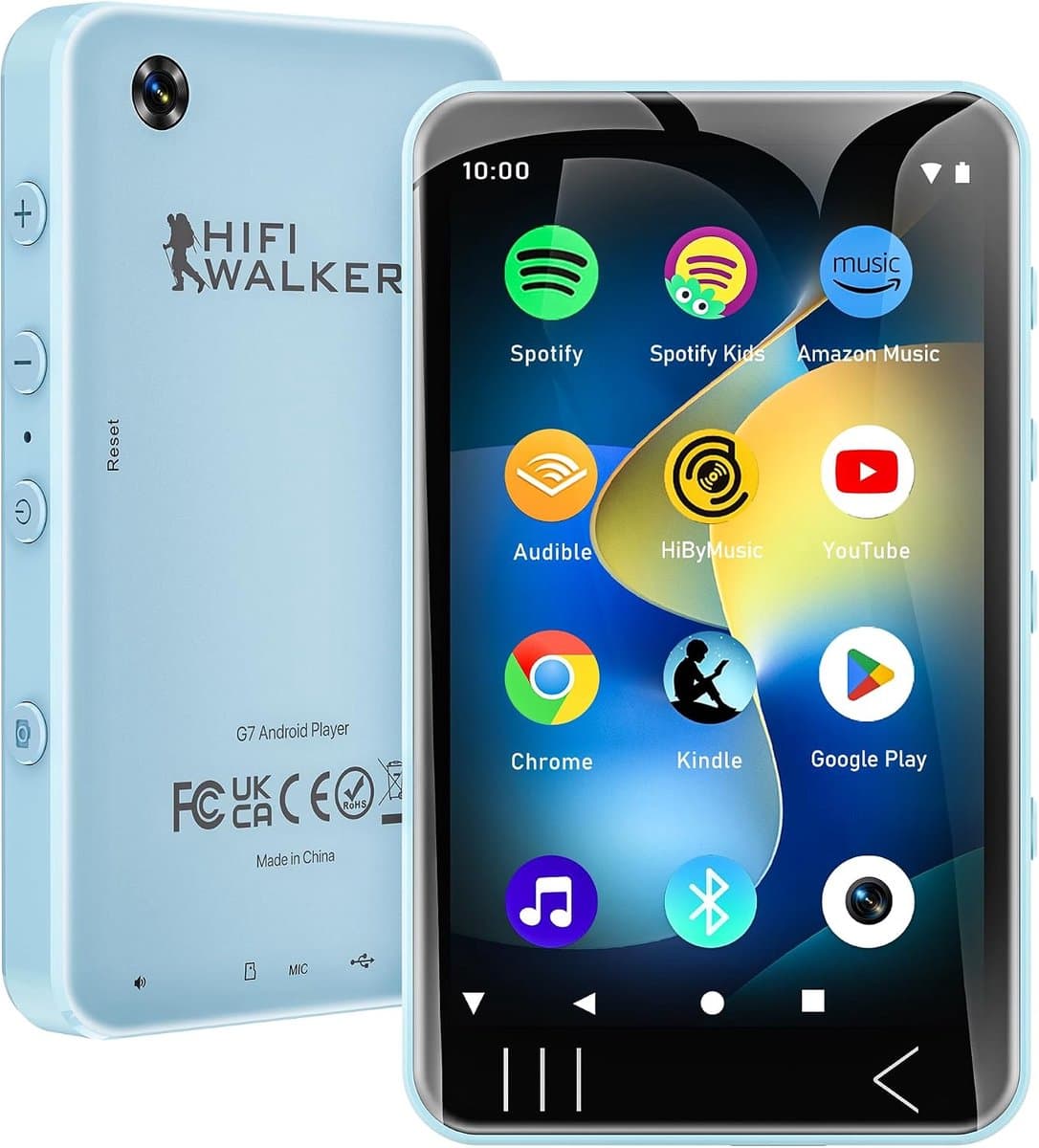 SnelShoppen - MP3 Speler Bluetooth en WiFi Android 13, 144GB, 3GB RAM, 4 Inch HD Touchscreen, Muziekspeler met Luidspreker, Camera en Ouderlijk Toezic — afbeelding 1