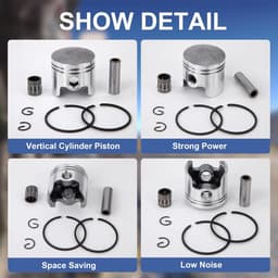 SnelShoppen - Piston Set voor Bosmaaier 40 mm - Set voor Grasmaaier en Bosmaaier - 43 cc Piston Set met Ringen - Duurzaam en Ruimtebesparend — thumbnail 2