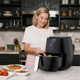 ITRONIQ Airfryer XXL 4,5 Liter - Heteluchtfriteuse 1500W - 7-in-1 Airfryer - Digitaal Touchscreen - 8 Programma's - Zwart — thumbnail 5