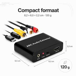 Audio-Adapter - ARC Audio Retour - HDMI naar Optisch/Coax/RCA - 192kHz - Zwart — thumbnail 2