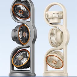 Bureauventilator 360° draaibaar - Stil met lamp - Oplaadbaar draagbaar - 5 koelstanden - Luchtcirculator voor slaapkamer en kantoor — thumbnail 5