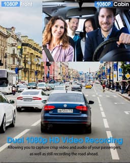 Dash Cam Auto - Autocamera Rijrecorder - Veiligheid Onderweg - Dubbele 1080P Opname - 310 Graden - Zwart — thumbnail 3