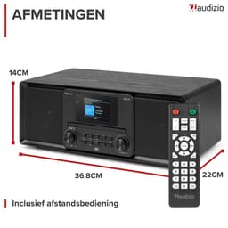 DAB radio - Audizio Palmi - Radio met cd speler - Bluetooth radio - FM, DAB+ en USB - Zwart — thumbnail 5