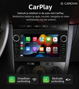 Carovix® Autoradio - Draadloos Apple Carplay & Android Auto - Geschikt voor Opel Astra H Corsa C & D Agila Combo Antara Vectra Zafira Meriva Vivaro Tigra - Navigatiesysteem - Bluetooth - USB - 7 Inch HD Touchscreen - Achteruitrijcamera — thumbnail 2