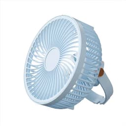Draagbare oplaadbare bureauventilator met ledverlichting en haken – ventilator met 1200 mAh-accu voor tenten en reizen — thumbnail 1