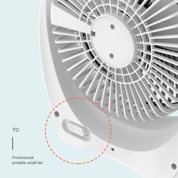 Oplaadbare kleine draagbare ventilator, mini-ventilator op USB, bureauventilator voor reizen, kamperen en kantoor — thumbnail 4
