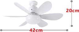 KZQ Plafondventilator - 2 Stuks - Wit Mat - Incl 15W Lamp - Licht Apart Schakelbaar - Afstandsbediening - Dimbaar - Traploos Instelbare Lichtkleur - Nachtlampje - 3 Snelheden — thumbnail 5