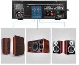 Sunbuck 2000W High-Fidelity Bluetooth Digitale Stereo Versterker - Bluetooth Versterker voor Thuis & Auto - AS-336BU Europese Standaard - Hoog Vermogen - Zwart — thumbnail 1