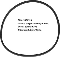 SnelShoppen - V-snaar Molen SA36523 750x10x5,6 mm Vervangend voor Grasmaaier Modellen 52-II Vario, Duurzaam Rubber voor Tuinonderhoud — thumbnail 3