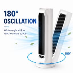 Tafelventilator Wit - Tower Fan - Mini Ventilator - Air Cooler Desktop - USB Ventilator - Stille Koelventilator - Met Telefoonhouder - 3 Snelheden — thumbnail 5