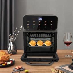 Kleine oven - Mini oven - Thuis bakken - Hetelucht circulatie - 13 liter - Zwart — thumbnail 3