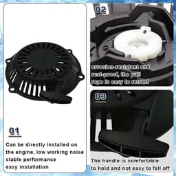 Trekstarter Assembly - Startmechanisme - Grasmaaier Reparatie - Directe Vervanging - 21.5 cm - Zwart — thumbnail 3