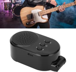 Gitaarversterker Mini - Gitaar Plug - Muziek Oefenen - BT Connectiviteit - 13 x 10 x 4 cm - Zwart — thumbnail 2