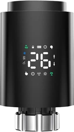 Slimme Radiator Thermostaat - Verwarming Knop - Energie Besparen - Weekschema Instelbaar - M30 x 1.5mm - Zwart — thumbnail 1