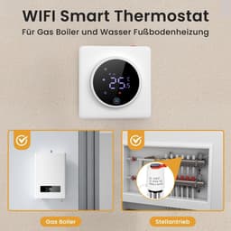 Vloerverwarming Thermostaat - Slimme Kamerregelaar - Energie Besparen - App en Spraakbediening - 10.6 x 9.4 x 6.9 cm - Wit — thumbnail 4