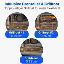 Inbouwmagnetron met Grill - Oven Magnetron - Snel Eten Bereiden - 3-in-1 Functionaliteit - 25 Liter - Zwart — thumbnail 3