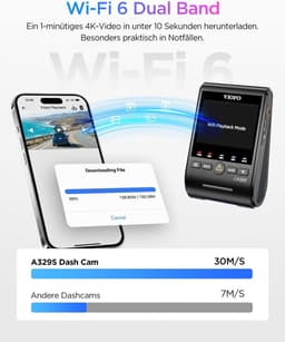 Dashcam voor auto - Zwart - 4K + 2K Dual Camera - Met Nachtzicht en Wi-Fi 6 - Voor Maximale Veiligheid en Parkeermodus — thumbnail 3
