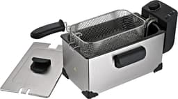 Oliefriteuse - Kleine friteuse - Thuis Frituren - Instelbare Temperatuur - 3 Liter - Zilverkleurig — thumbnail 1