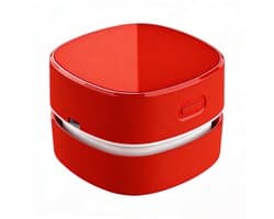 Mini Draadloze Tafelstofzuiger, Draagbare Bureau Stofzuiger USB-oplaadbaar voor Toetsenbord, Laptop, Kantoor, Auto en Huisdierenhaar(Rood)