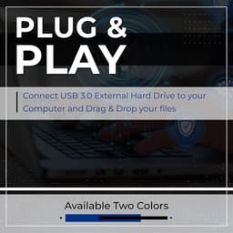 Externe harde schijf - Draagbare opslag - Gegevens opslaan - Plug and Play - 500 GB - Zwart — thumbnail 3