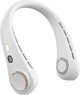 Nekventilator Wit – Draagbare Bladloze Ventilator met 5 Snelheden en LED Display – Handsfree Hals Ventilator voor Zomer en Outdoor — thumbnail 5