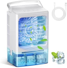 LISM - Draagbare airconditioner met 3 ventilatorsnelheden en 2 vernevelingsstanden. Uitgerust met een waterreservoir van 900 ml, koelfunctie en mini-autoventilator. Kan ook als tafelmodel airconditioner worden gebruikt. — thumbnail 1