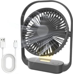 Solvix tafel ventilator geluidloos - Draadloze Tafelfan - Zwart - 4000mAh Batterij - 4 Snelheden - Voor Thuis, Kantoor en Reizen — thumbnail 1
