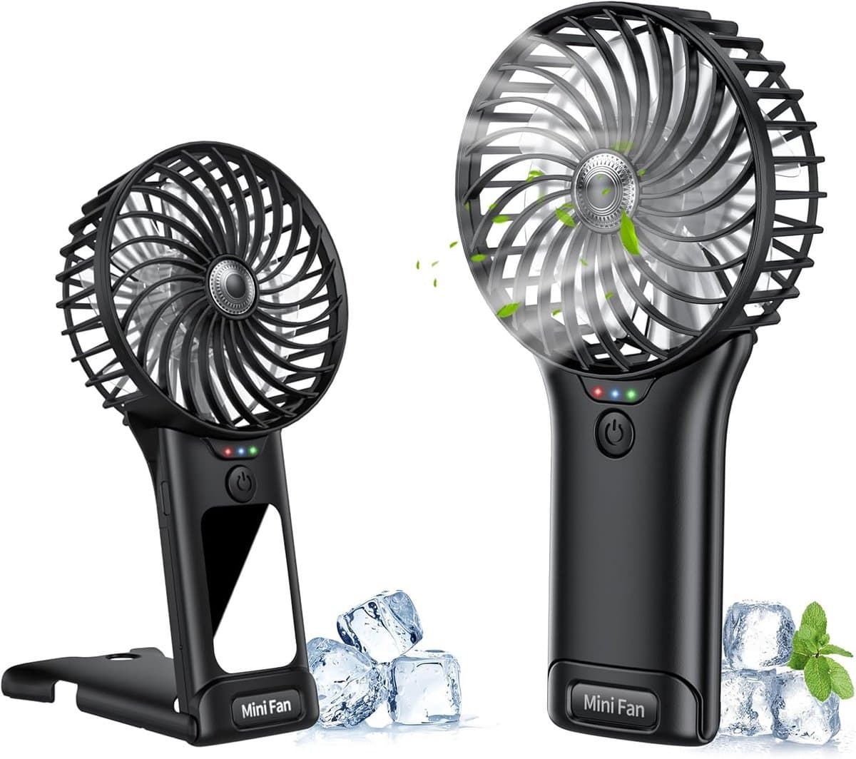 Solvix tafel ventilator geluidloos - Draagbare Ventilator - Zwart - USB Oplaadbaar - Stille Werking - Voor Buiten en Thuis — afbeelding 1