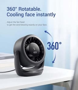 Solvix tafel ventilator geluidloos - Portable Deskventilator - Compact Ontwerp - Krachtige Wind tot 6 m/s - 360° Verstelbare Tilt - Voor Thuis en Kantoor — thumbnail 3