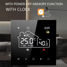 Slimme thermostaat - Temperatuurregelaar - Comfort regelen - App en spraakbesturing - 86x86mm - Zwart — thumbnail 4