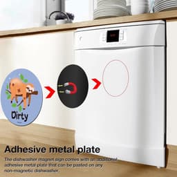 Vaatwasser Magneet - Schoon Vuil Indicator - Keuken Organisatie - Dubbelzijdig Ontwerp - 8 cm Diameter - Luiaard — thumbnail 5