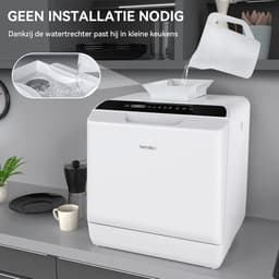 Mini Vaatwasser - Tafelmodel Apparaat - Keuken Gemak - Geen Installatie Nodig - 4 Couverts - Wit — thumbnail 3