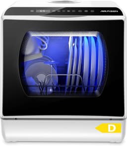 Tafelblad Vaatwasser - Compacte Afwasser - Gemakkelijk Afwassen - 6 Programma's Babyverzorging - 4-Persoons Capaciteit - Wit en Zwart — thumbnail 1