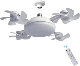 Schroefventilator Met Lamp - 4 Koppen - Afstandsbediening - Dimbaar 3 Kleurtemperaturen - 3 Windsnelheden - Geschikt voor Slaapkamer, Keuken en Garage — thumbnail 4