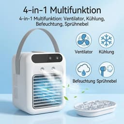 KZQ Draagbare USB-Luchtkoeler met 500 ml Watertank, 10 Uur Verkoeling, Stille Tafelventilator met Luchtbevochtiging, 2 Snelheden, Geschikt voor Thuis, Kantoor en Reizen — thumbnail 5