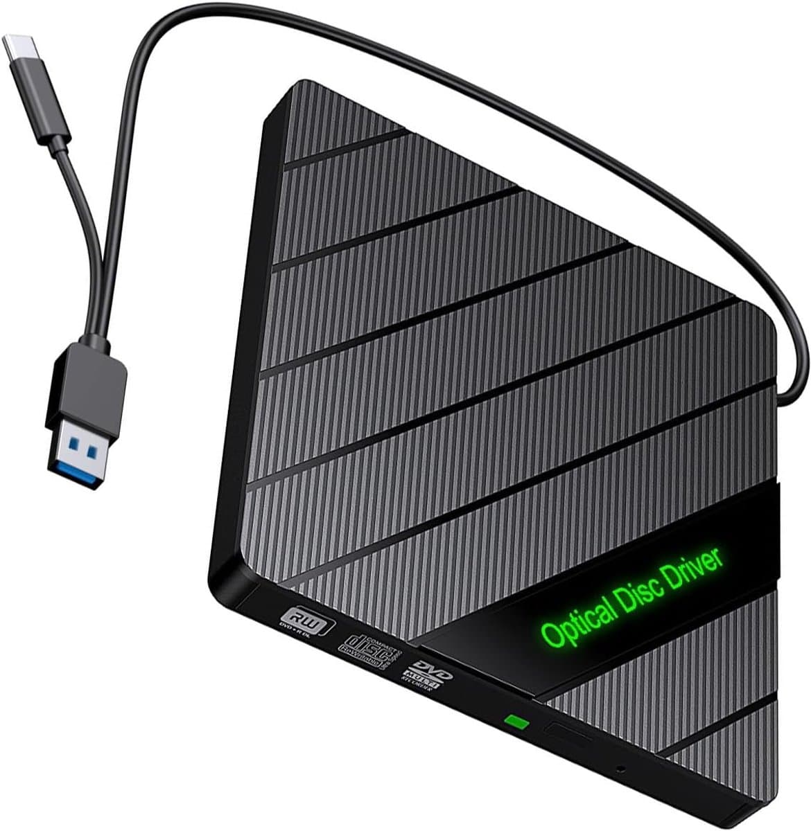 Externe Schijfstation - Dvd Brander Reader - Data Overzetten - Met Kaartlezer - 15.5 cm - Zwart — afbeelding 1